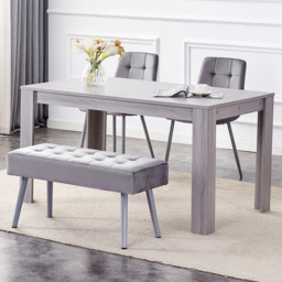 Kosy Koala 4 Seater Dining Set with Bench Grey Velvet - thumbnail 1