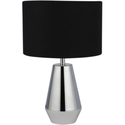 Lighting Collection Chrome Touch Table Lamp with Black Shade 2 Pack - thumbnail 1