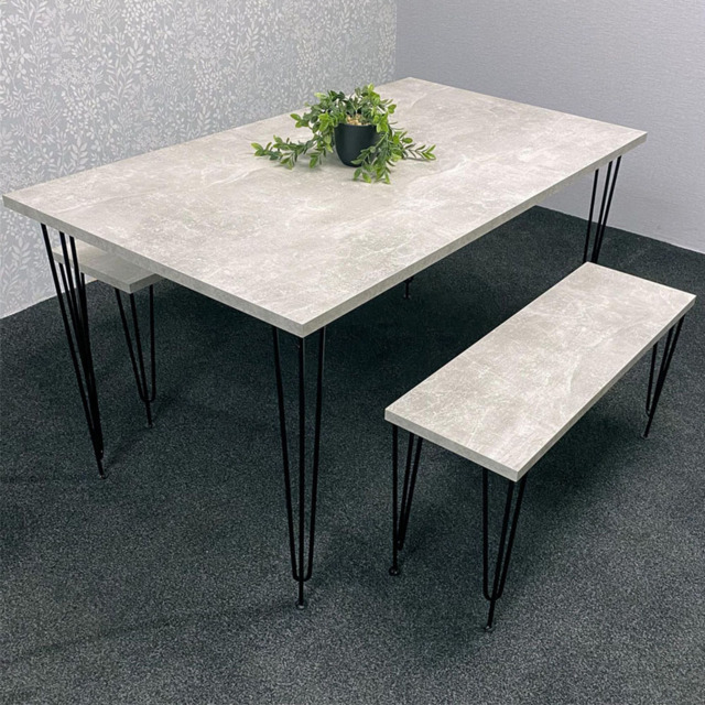 Kosy Koala 4 Seater Wood Rectangular Dining Bench Set Grey - image 1