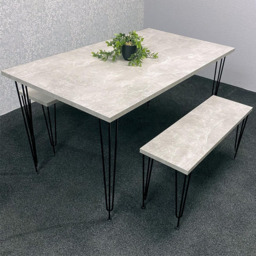 Kosy Koala 4 Seater Wood Rectangular Dining Bench Set Grey - thumbnail 1