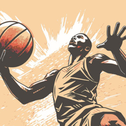 Origin Murals Graphic Basketball Player Orange Wall Mural - thumbnail 2