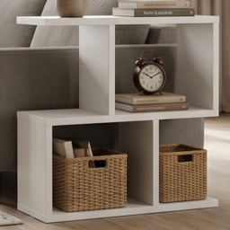 Shefa Line Eden White 4 Shelf Side Table