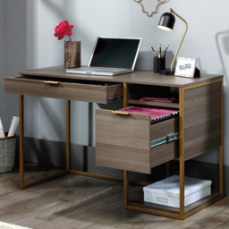 Teknik Office Lux Retro Style Diamond Ash Finish Desk Brown