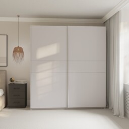 Andora White 2 Sliding Door Large Wardrobe - thumbnail 1