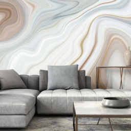 Origin Murals Marbled Ink Blue Wall Mural