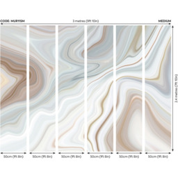 Origin Murals Marbled Ink Blue Wall Mural - thumbnail 3