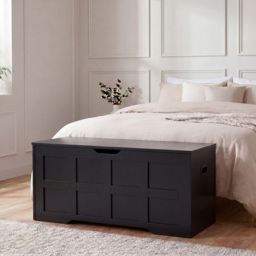 Vida Designs Black Ottoman Storage Box Large - thumbnail 3