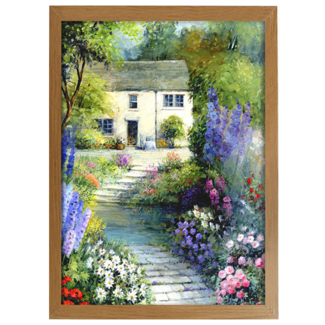 Laura Ashley Cottage Flowers Wooden Frame Wall Art 70 x 100cm - image 1