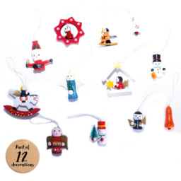 St Helens Wooden Christmas Hanging Ornament 12 Pack - thumbnail 1