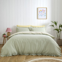Felicity Frill Duvet Set Green Double