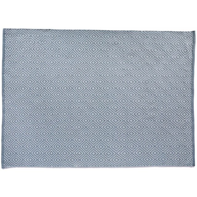 Hug Rug Denim Blue Woven Diamond Rug 80 x 150cm - image 1