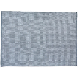 Hug Rug Denim Blue Woven Diamond Rug 80 x 150cm - thumbnail 1