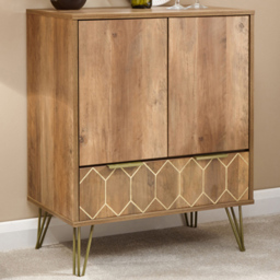 GFW Orleans Mango Yellow 2 Door Single Drawer Wine Cabinet