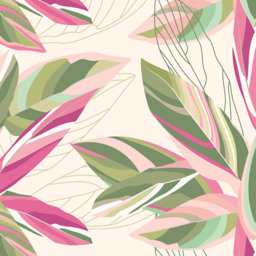 Origin Murals Botanical Calathea Leaves Pink Wall Mural - thumbnail 2