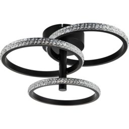 Cosylyte Cowen Matt Black 3 Ring Beaded Ceiling Light - thumbnail 1