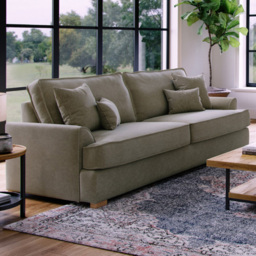 Alba City 4 Seater Fossil Fabric Sofa
