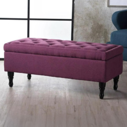 FWStyle Dark Fuchsia Ottoman Lift Up Upholstered Storage Bench
