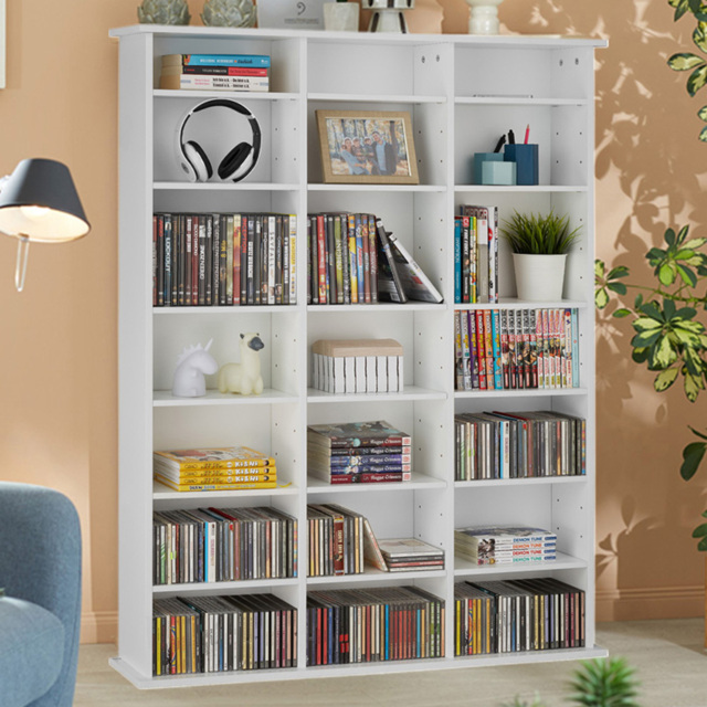 tectake Stevie White Matt 21 Shelf Storage Unit with Adjustable Shelves - image 1