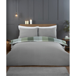 Divante Blakely Green Double Check Duvet Set - thumbnail 2