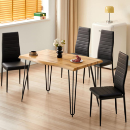 Kosy Koala 4 Seater Rustic Brown Dining Set Black
