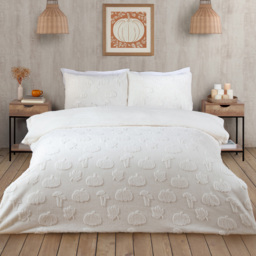 Pumpkin Woodland Faux Fur Duvet Set White Superking - thumbnail 1