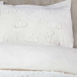 Pumpkin Woodland Faux Fur Duvet Set White Superking - thumbnail 3