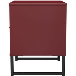 Crowndale Hong Kong 2 Drawer Matt Red and Black Compact Bedside Cabinet Ready Assembled - thumbnail 4