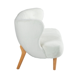 Otto Wingback Faux Fur 2 Seater Small Sofa - White - thumbnail 4