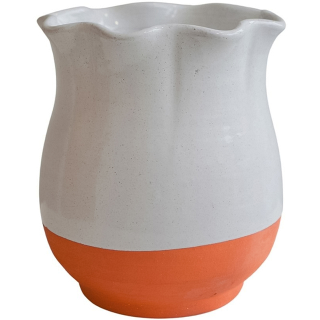 Ivyline Moreton Olive Scalloped Vase 30cm - image 1