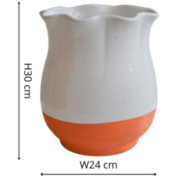 Ivyline Moreton Olive Scalloped Vase 30cm - thumbnail 4