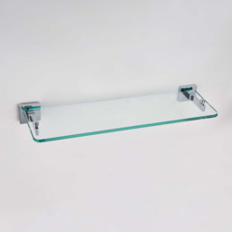 Nes Home Single Shelf Glass Modern Bathroom Rack with Brackets - thumbnail 2