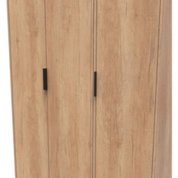 Crowndale Hong Kong 3 Door Nebraska Oak Tall Wardrobe Ready Assembled - thumbnail 4