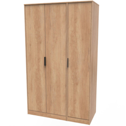 Crowndale Hong Kong 3 Door Nebraska Oak Tall Wardrobe Ready Assembled - thumbnail 2