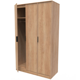 Crowndale Hong Kong 3 Door Nebraska Oak Tall Wardrobe Ready Assembled - thumbnail 3