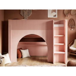 Flair Kaska Pink Single Ribbed Panel Mid Sleeper Bed - thumbnail 4
