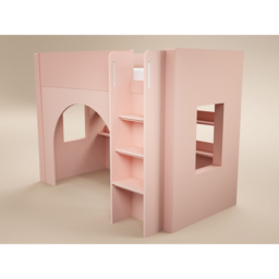 Flair Kaska Pink Single Ribbed Panel Mid Sleeper Bed - thumbnail 2