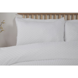 Sienna White Super King Size Tufted Dot Duvet Set - thumbnail 2