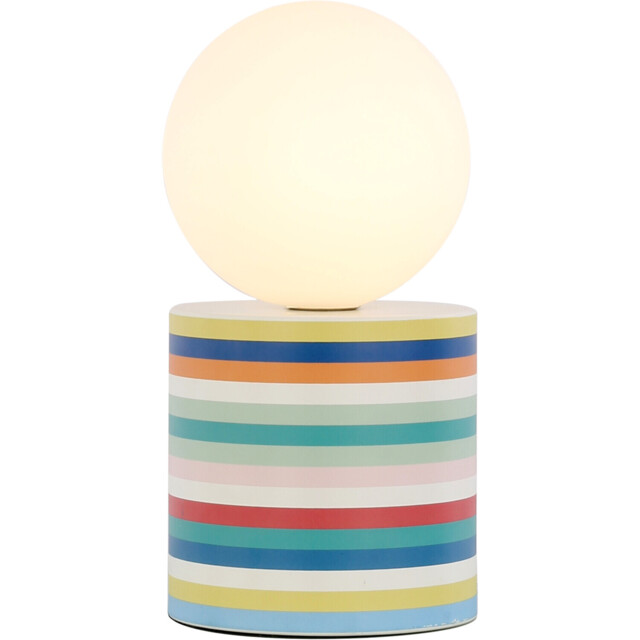 Lara Globe Shade Multicolour Stripe Base Glass Table Lamp - image 1