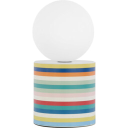 Lara Globe Shade Multicolour Stripe Base Glass Table Lamp - thumbnail 2