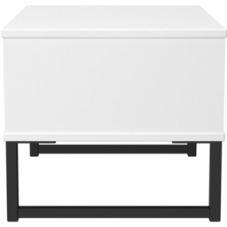 Crowndale Fluted Single Drawer Duck and White Matt Wide Side Table Ready Assembled - thumbnail 3