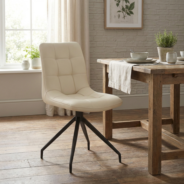 Elora Cream Dining Chair Set of 2 - image 1