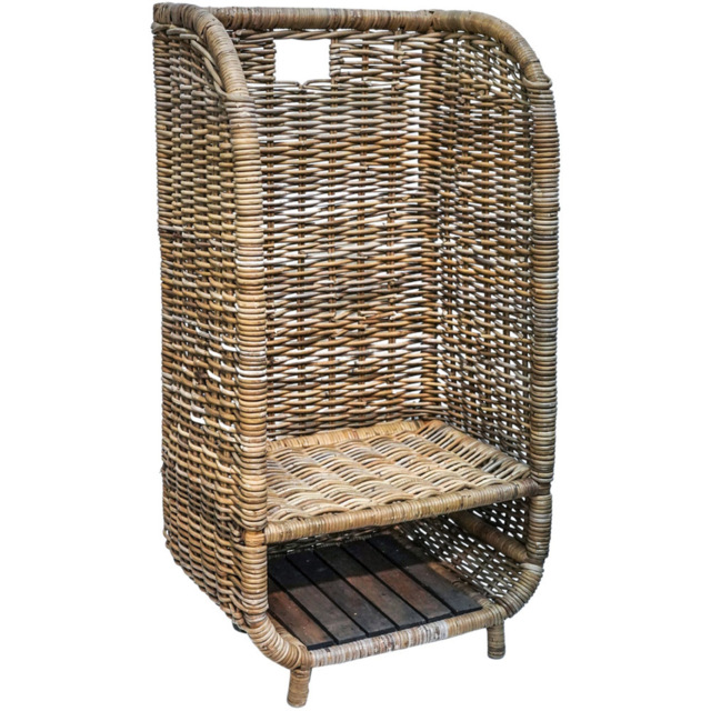 Ivyline Rattan Rustic Natural Log Trolley with Kindling Shelf - image 1