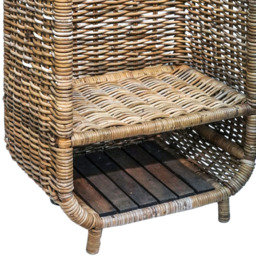 Ivyline Rattan Rustic Natural Log Trolley with Kindling Shelf - thumbnail 4