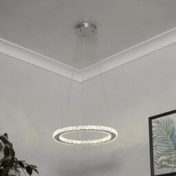 Atlanta LED Single Tier Ceiling Pendant Light - Chrome - thumbnail 1