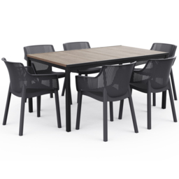 Keter Porto Elisa 6 Seater Dining Table and Chair Set - thumbnail 2