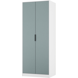 Crowndale Fluted 2 Door Duck and White Matt Tall Wardrobe Ready Assembled - thumbnail 4