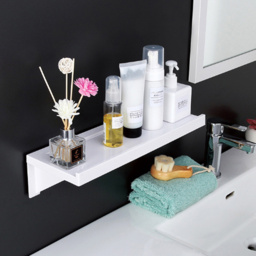 Living and Home White Self Adhesive Bathroom Floating Shelf - thumbnail 2
