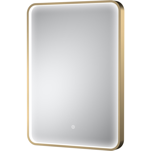 nuie Brushed Brass Framed LED Touch Sensor Mirror 700 x 500mm - image 1
