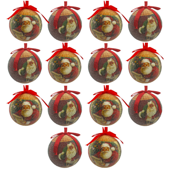 The Christmas Workshop Santa Decoupage Bauble 14 Pack - image 1