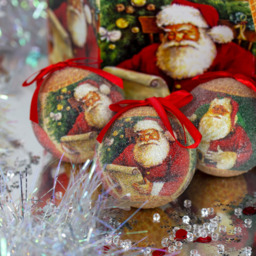 The Christmas Workshop Santa Decoupage Bauble 14 Pack - thumbnail 3
